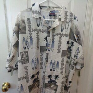 Crosstown Hi-Techwear Men's Hawaiian Shirt Surfers Surfing 17 1/2 XL